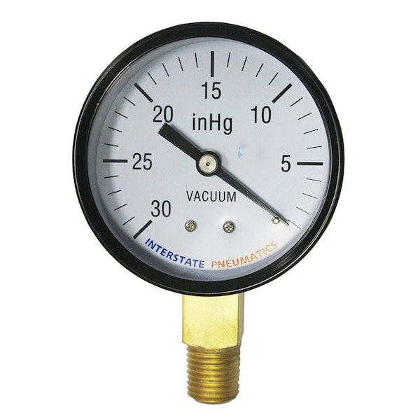 Interstate Pneumatics Vaccum Pressure Gauge 30 HG 2 -1/2 Inch Diameter 1/4 Inch NPT Bottom Mount G2024-030V - main